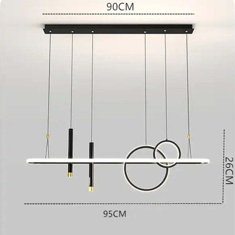 Arisha Suspension Anneau Moderne, Métal, Noir, Salon - Neutralighting