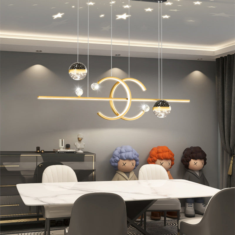 Arisha Suspension Linéaire Moderne Noir/Doré, Salon - Neutralighting