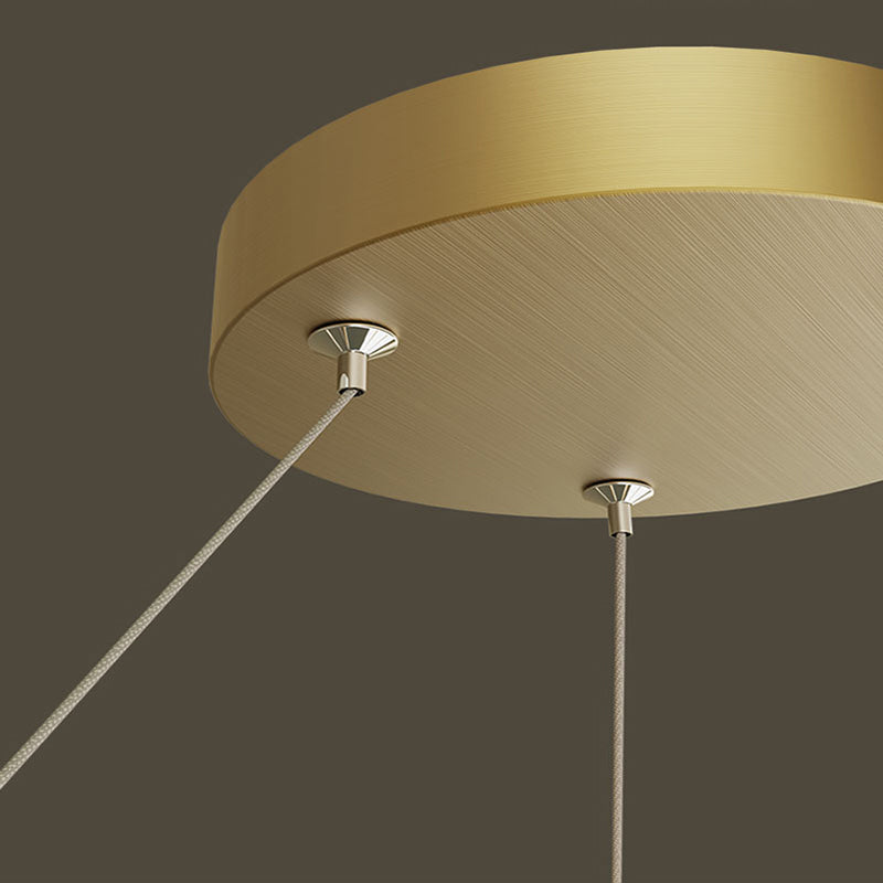 Arisha Suspension Cercle Courbé, Cuivre pur, Noir/Or, Salle à Manger/Chambre à Coucher - Neutralighting