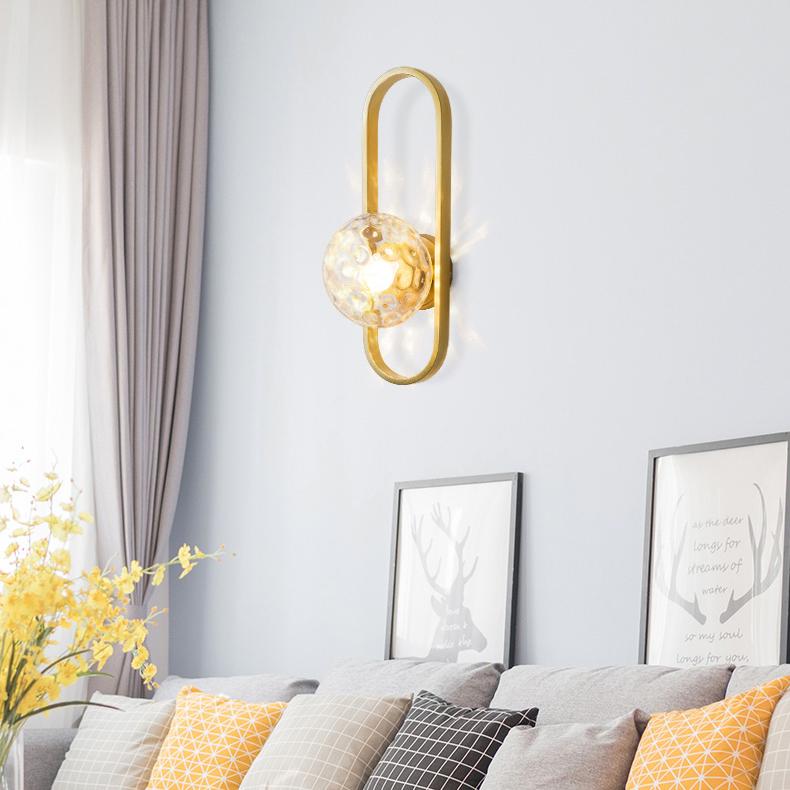 Valentina Applique Murale Globe Led Moderne, Métal, Or/Noir, Chambre - Neutralighting