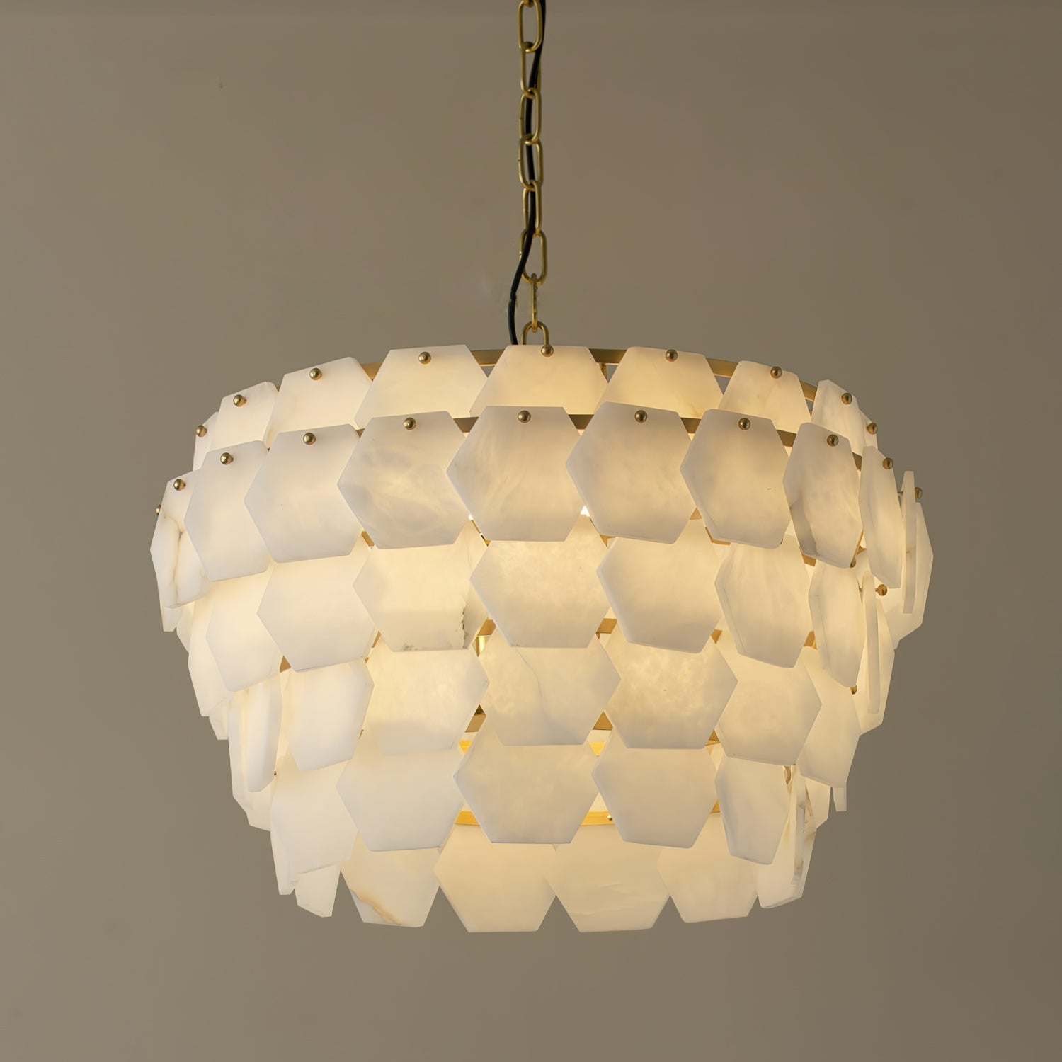 Evenaris Chandelier en Albâtre en Forme de Nid d'Abeille - Neutralighting