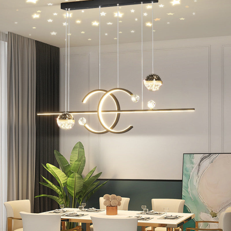 Arisha Suspension Linéaire Moderne Noir/Doré, Salon - Neutralighting