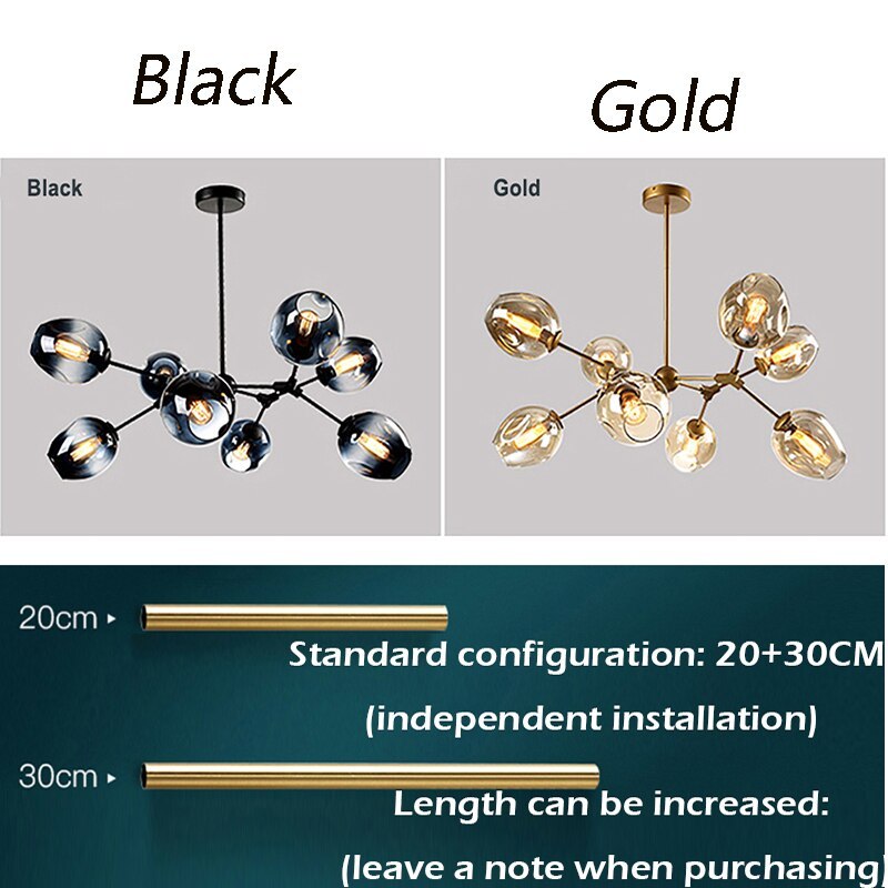 Valentina Suspension Multi Retro, Metal/Verre, Noir/Or, Chambre - Neutralighting