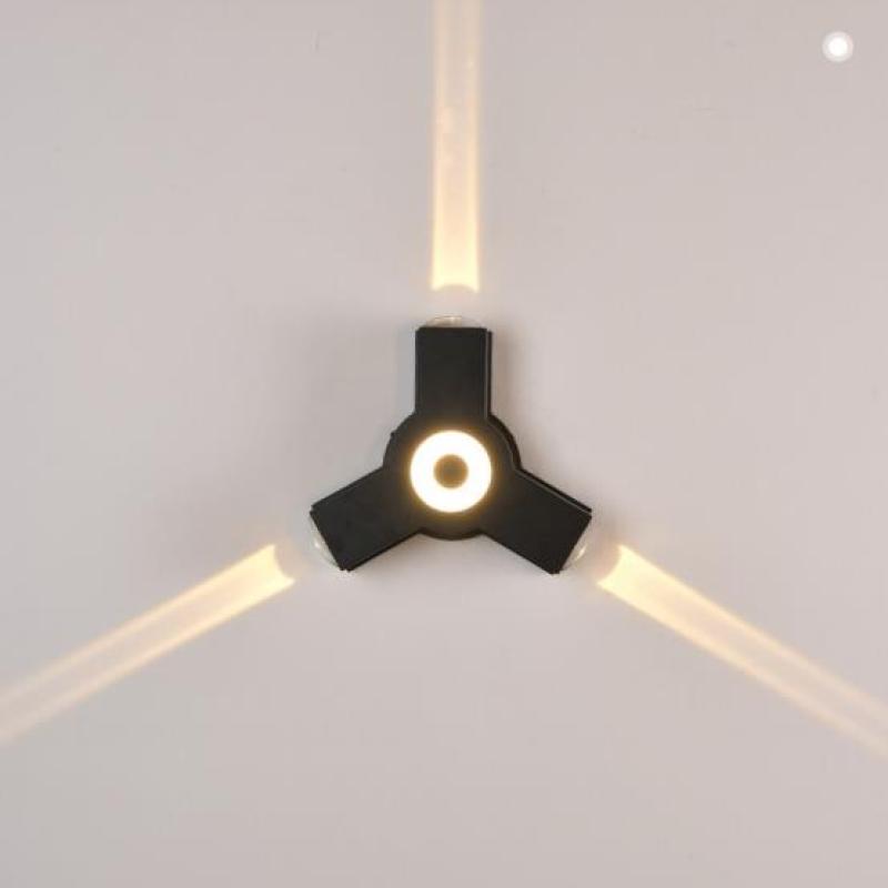 Ray Applique Murale Ronde Moderne, Métal, Noir, Jardin/Couloir - Neutralighting