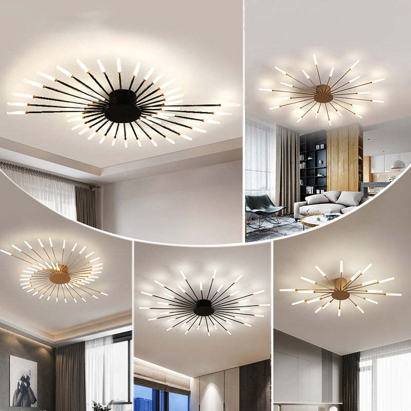 Wesley Plafonnier Fireworks Design Artistique Noir/Doré - Neutralighting
