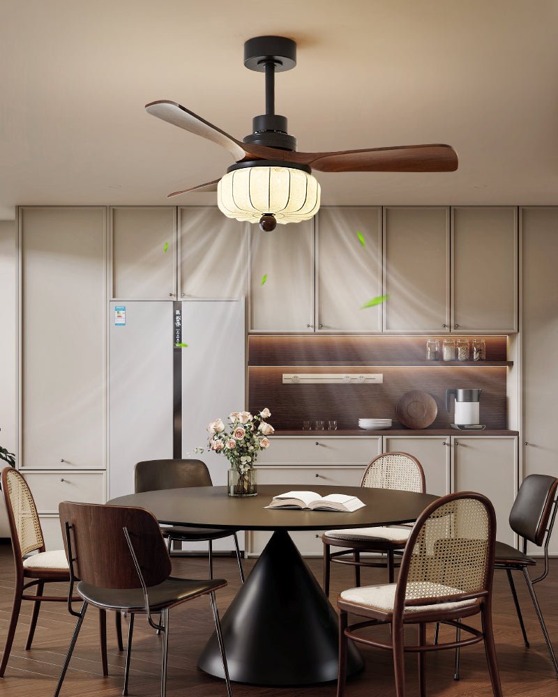 Svelk Plafonnier Ventilateur Vintage avec finition Noire