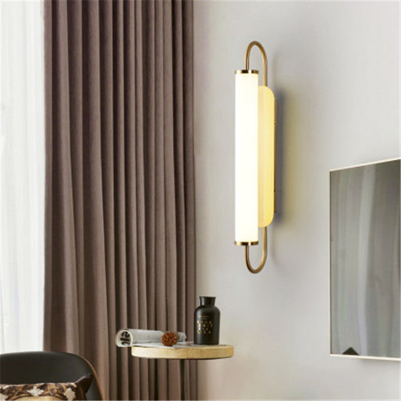 Arisha Applique Murale Cylindre Moderne, Métal/Verre, Doré, Salon - Neutralighting