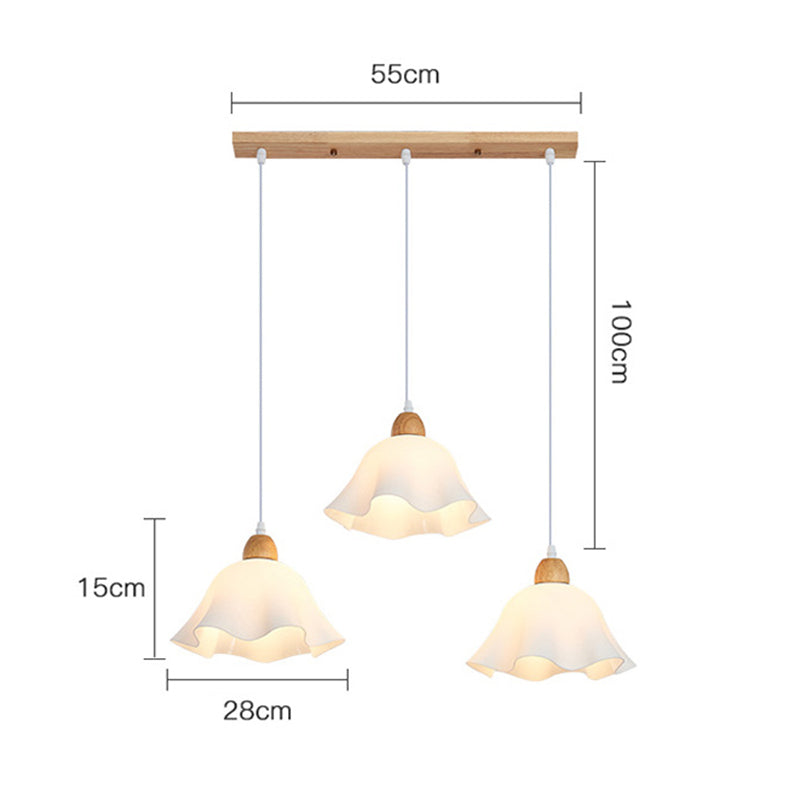 Muto Suspension Minimaliste en Forme de Fleure, Acrylique/Bois, Blanc, Salon/Salle à Manger - Neutralighting