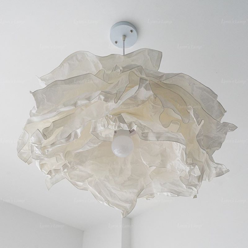 Ritta Wabi-sabi Nuage Métal Papier LED Suspension Étude Chambre à Coucher