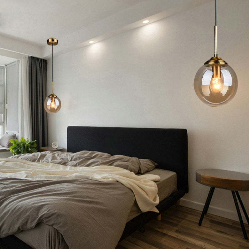 Narell Luminaires Suspension Verre Transparent Ambre