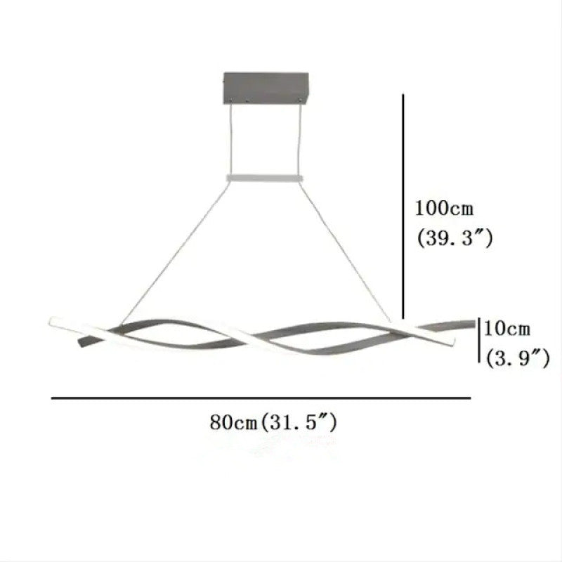 Arisha Suspension Linéaire Simple, Aluminium/Gel de silice, Noir/Gris, Chambre - Neutralighting