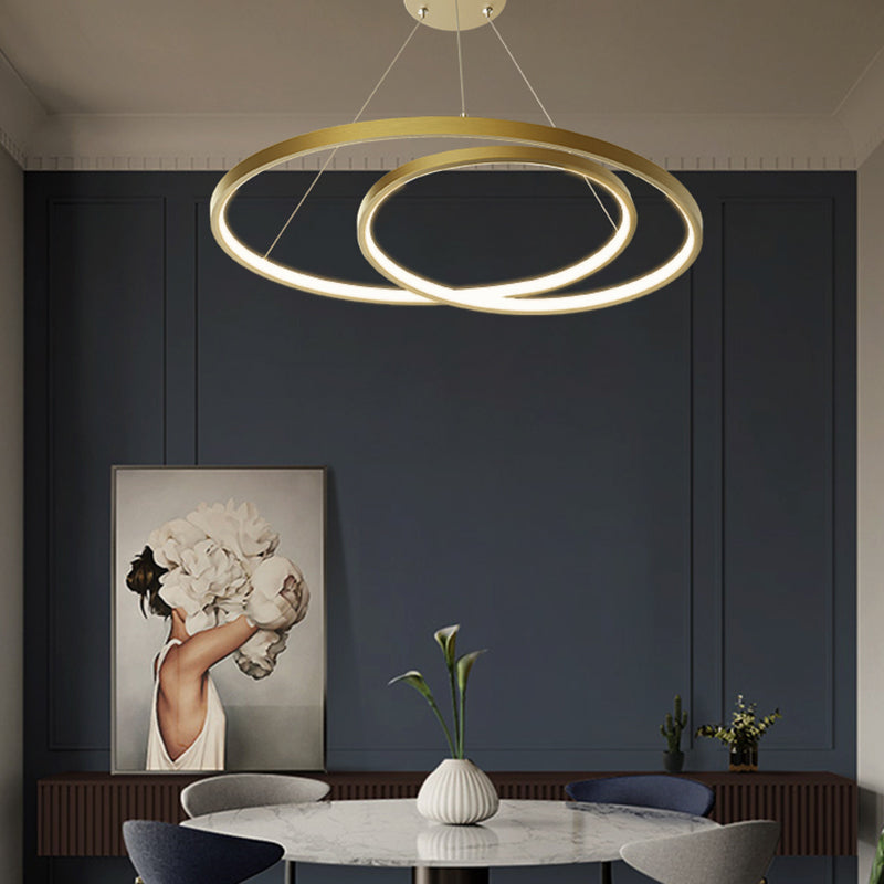 Arisha Suspension Cercle Courbé, Cuivre pur, Noir/Or, Salle à Manger/Chambre à Coucher - Neutralighting