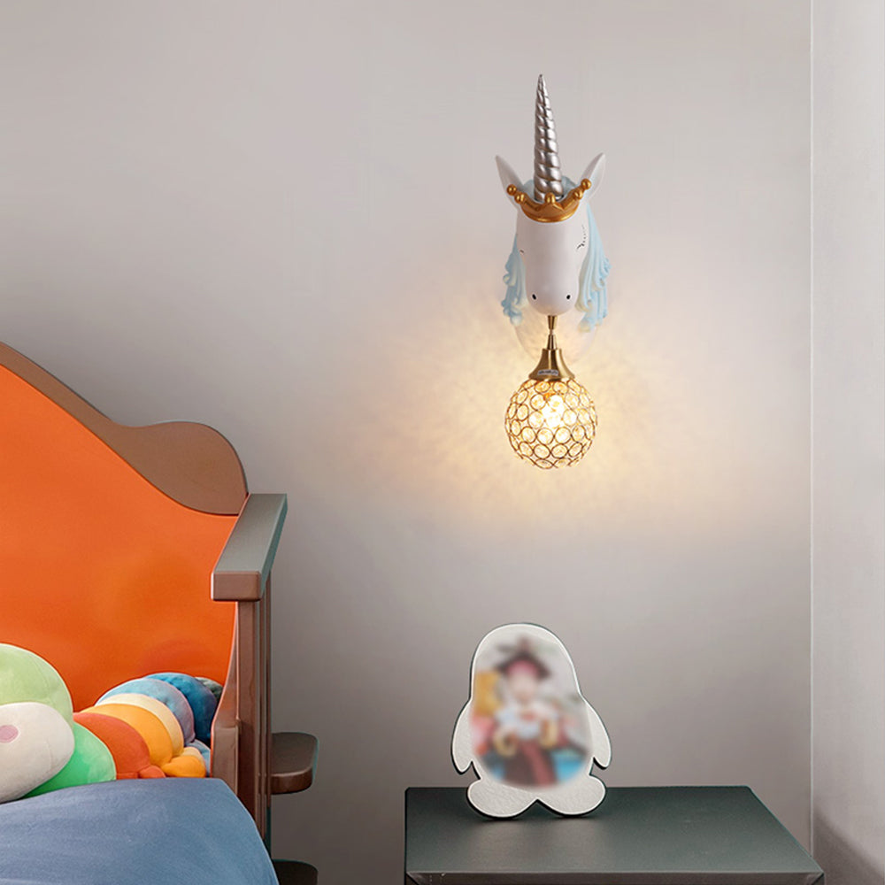 Aria Applique Murale Moderne Licorne/Fraise, Rose/Bleu, Chambre d'enfants - Neutralighting