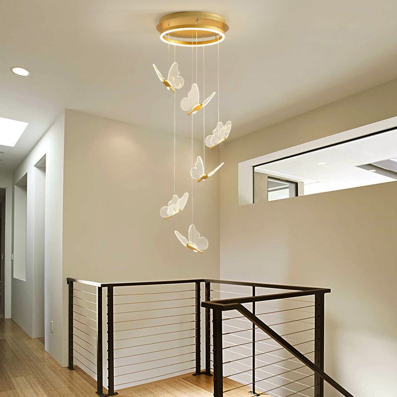 Olivia Moderne LED Suspension Doré Métal/Acrylique Salon Chambre à coucher - Neutralighting