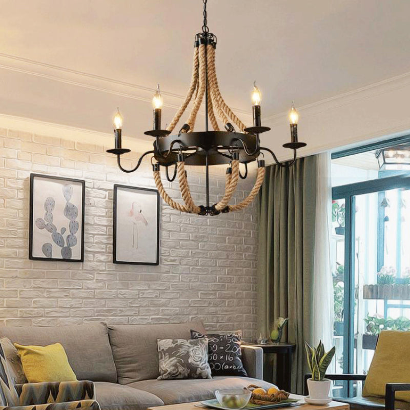 Epoch Suspension LED Industrielle Métal/Corde Noir Salon/Bar - Neutralighting
