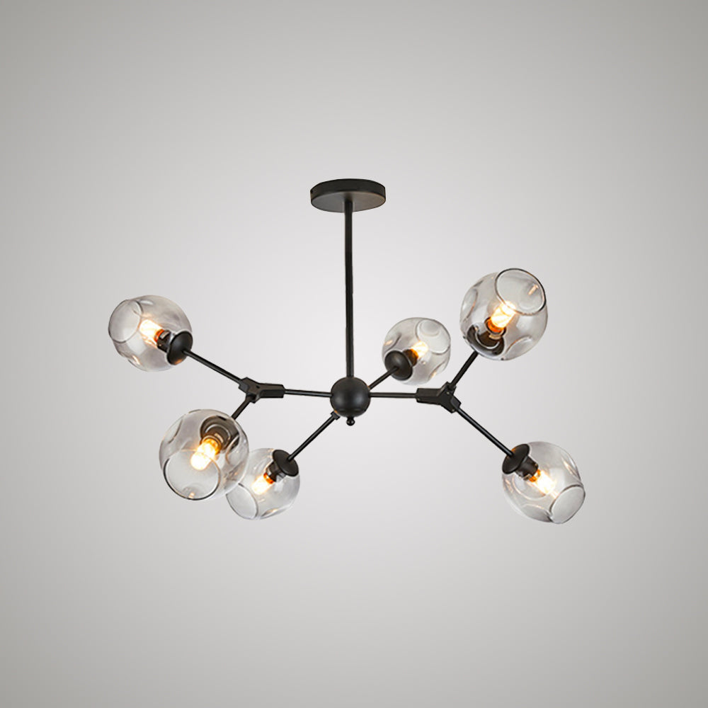 Valentina Suspension Multi Retro, Metal/Verre, Noir/Or, Chambre - Neutralighting