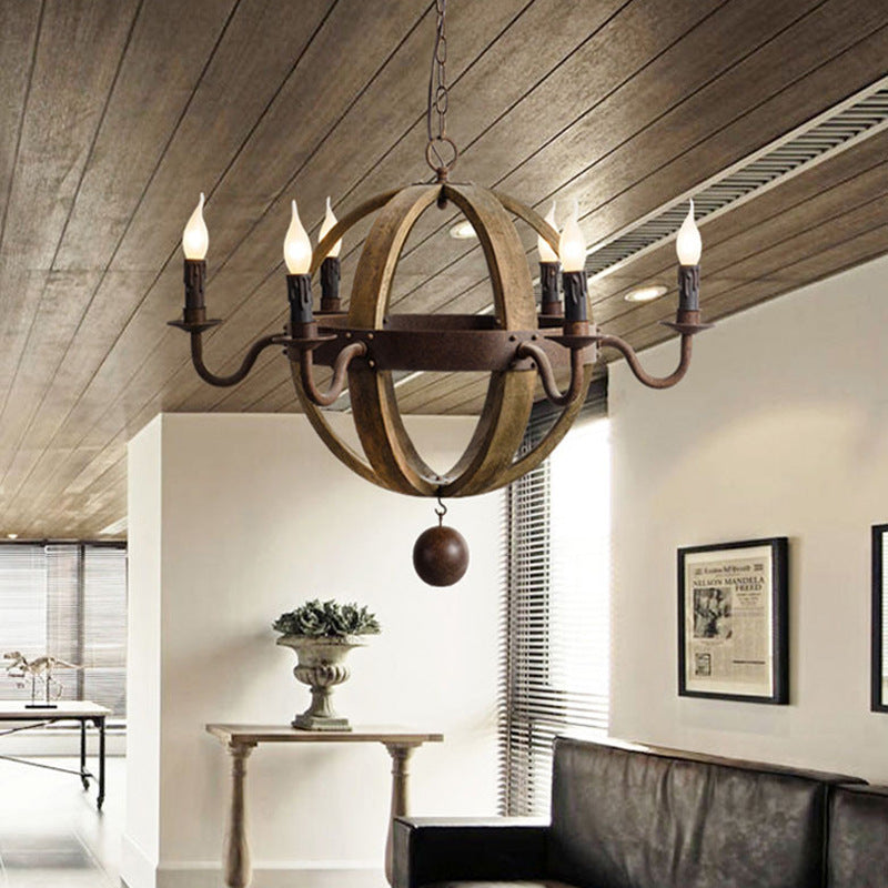 Silva Rustique Suspension Bois Métal Couloir Restaurant - Neutralighting