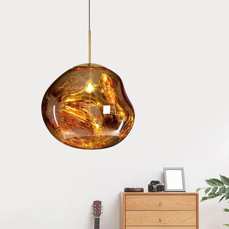 Milo Suspension Moderne en Verre Coloré Irregulier