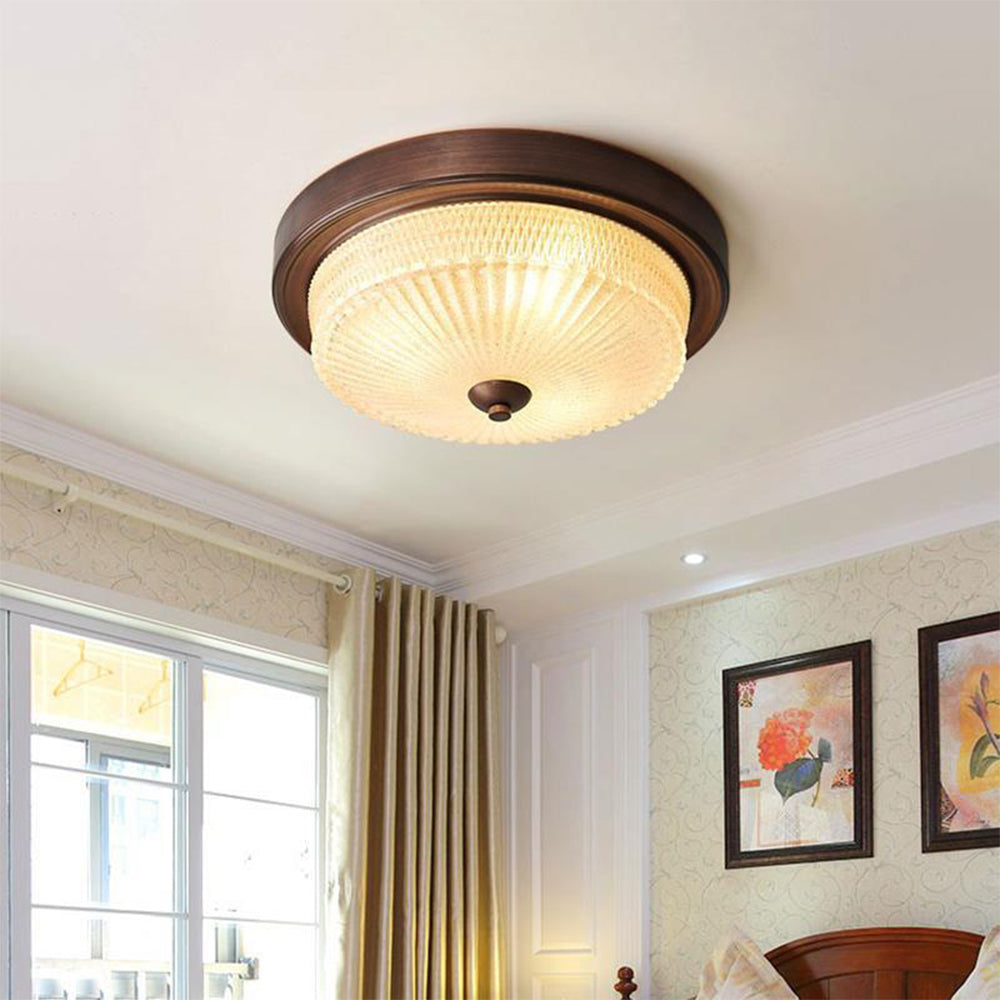 Silva Plafonnier Vintage Rond Verre Chambre à Coucher