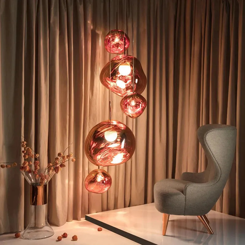 Milo Suspension Moderne en Verre Coloré Irregulier