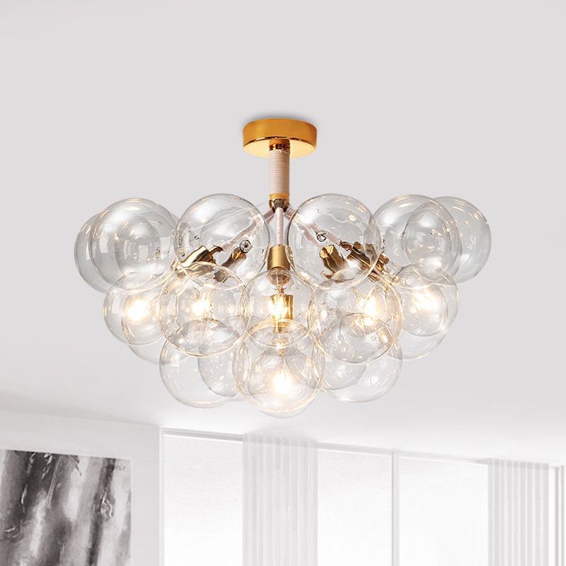 Valentina Moderne LED Plafonnier Doré/Chromé Verre Salle à manger - Neutralighting
