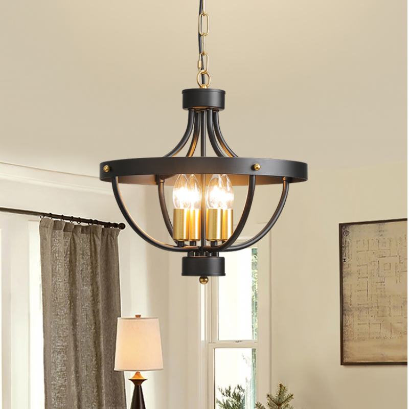Silva Vintage LED Suspension Noir Métal Salon/Chambre à Coucher - Neutralighting