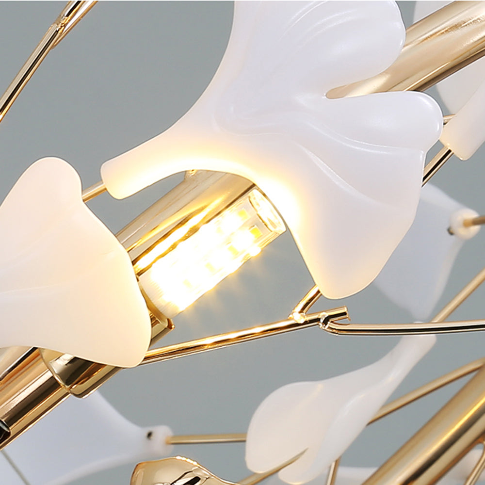 Jarn Suspension Feuille/Multi Moderne Métal/Céramique Doré/Blanc Salon - Neutralighting