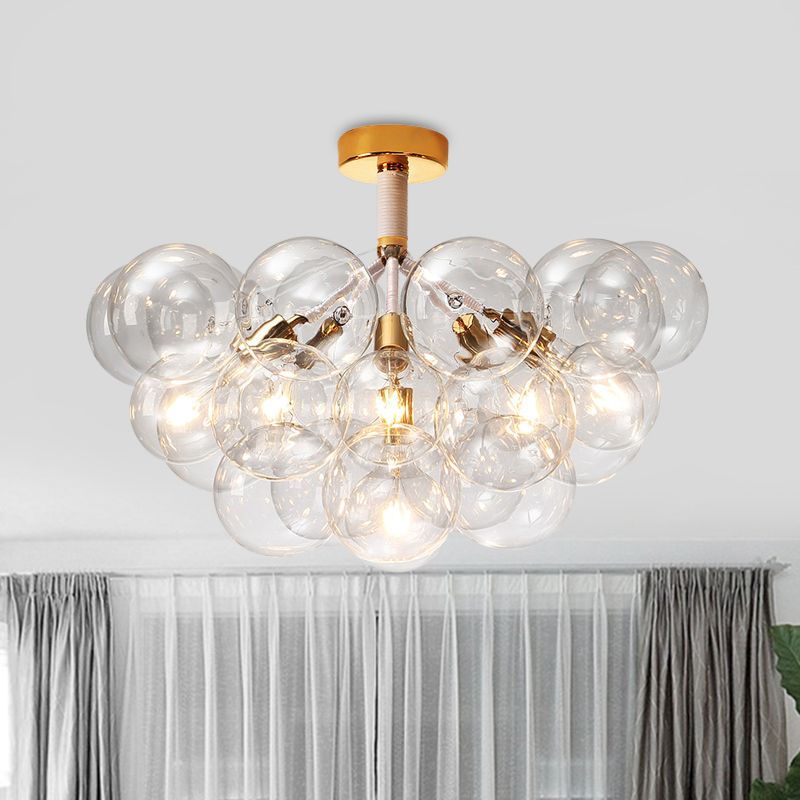 Valentina Moderne LED Plafonnier Doré/Chromé Verre Salle à manger - Neutralighting