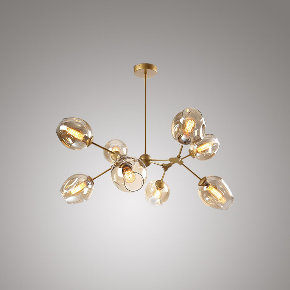 Valentina Suspension Multi Retro, Metal/Verre, Noir/Or, Chambre - Neutralighting