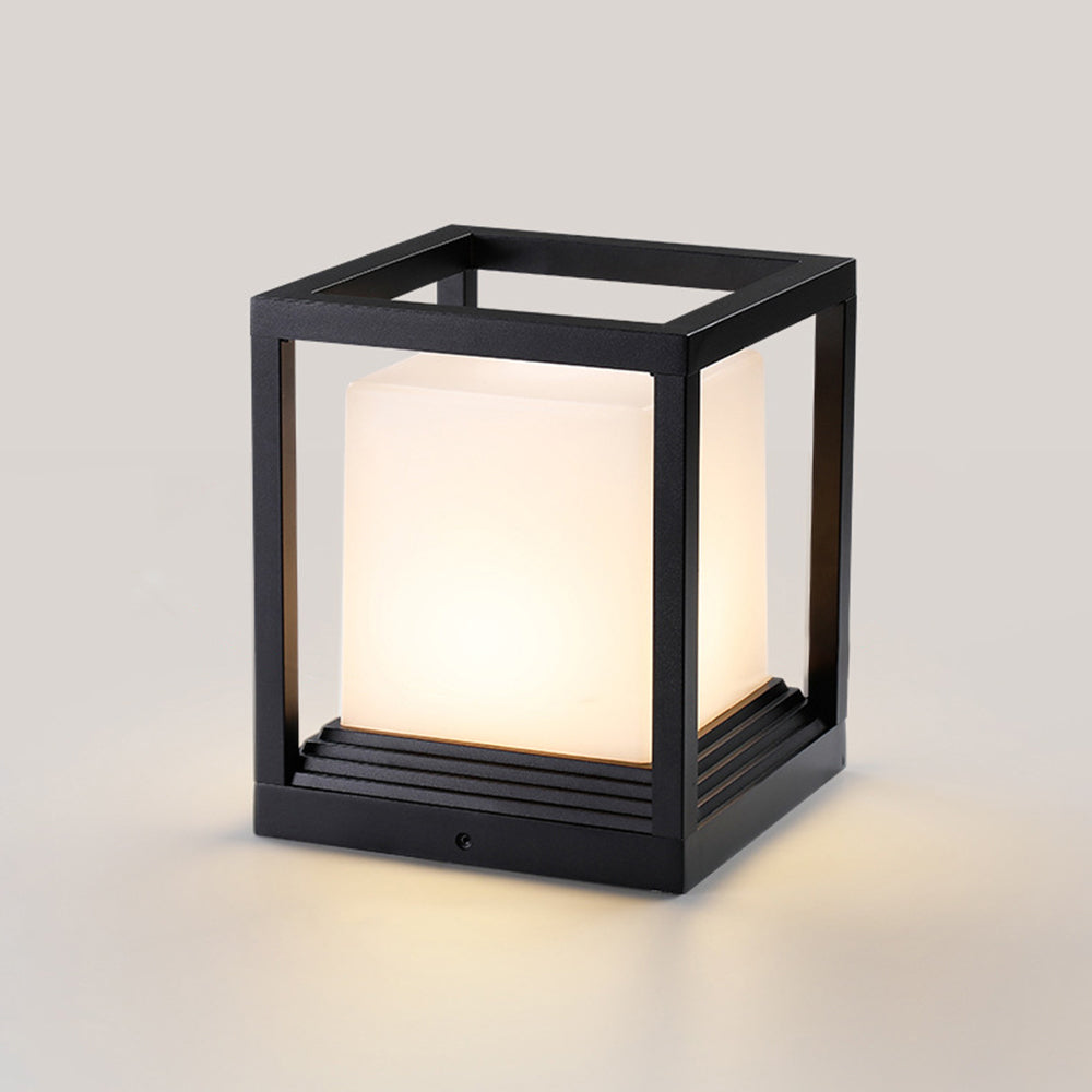 Ray Lampe Solaire Pilier Moderne, Métal, Noir, Allée