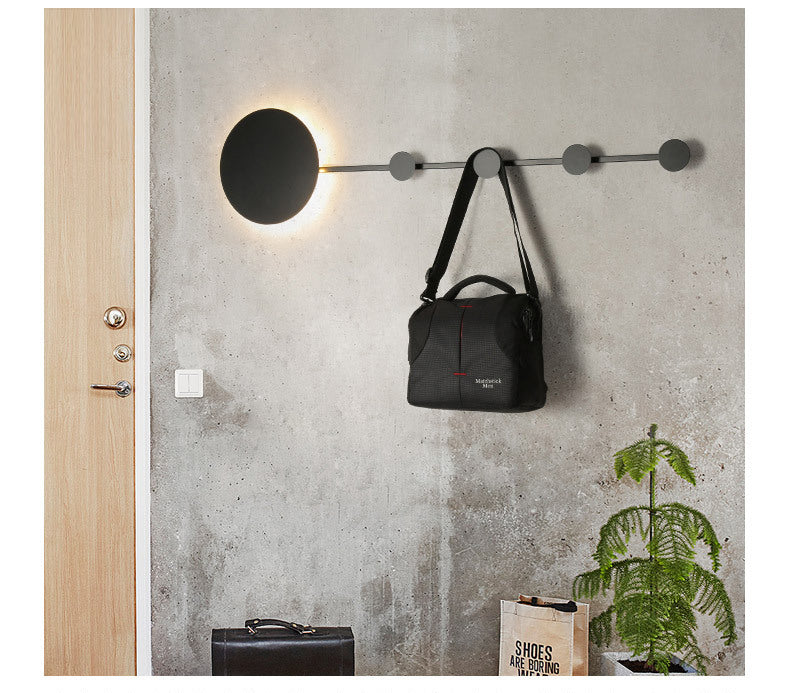 Arisha Porte-manteau Applique Murale Linéaire Moderne, Métal, Noir/Blanc, Chambre - Neutralighting