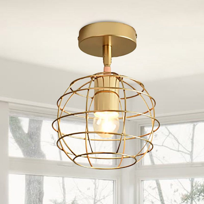 Arisha Globe Art LED Plafonnier Laiton Métal Salon Chambre à coucher - Neutralighting