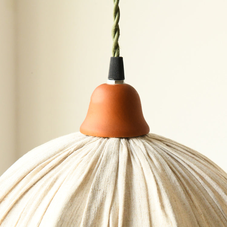 Arisha Suspension Dôme Vintage, Tissu, Beige, Salon/Chambre - Neutralighting