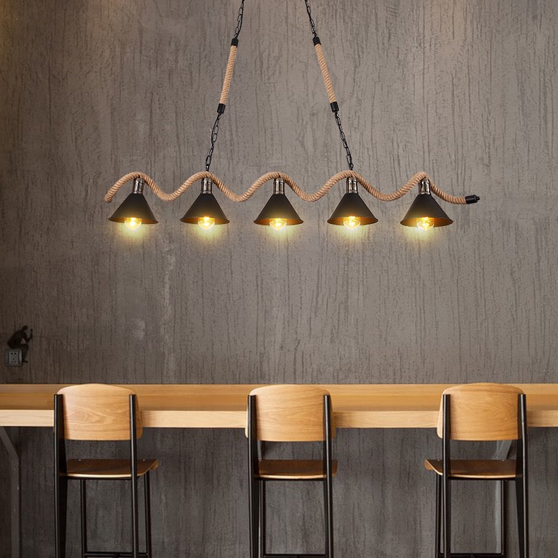 Epoch Lampe à Suspension LED Noire Vintage en Métal Pour Café - Neutralighting