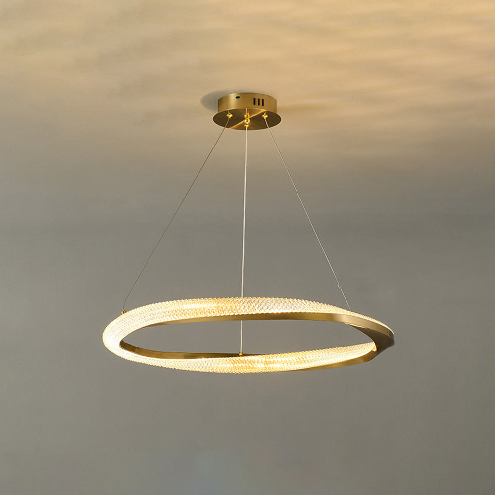 Arisha Suspension Anneau Moderne, Métal/Acrylique, Or/Argent, Salon/Chambre à Coucher - Neutralighting