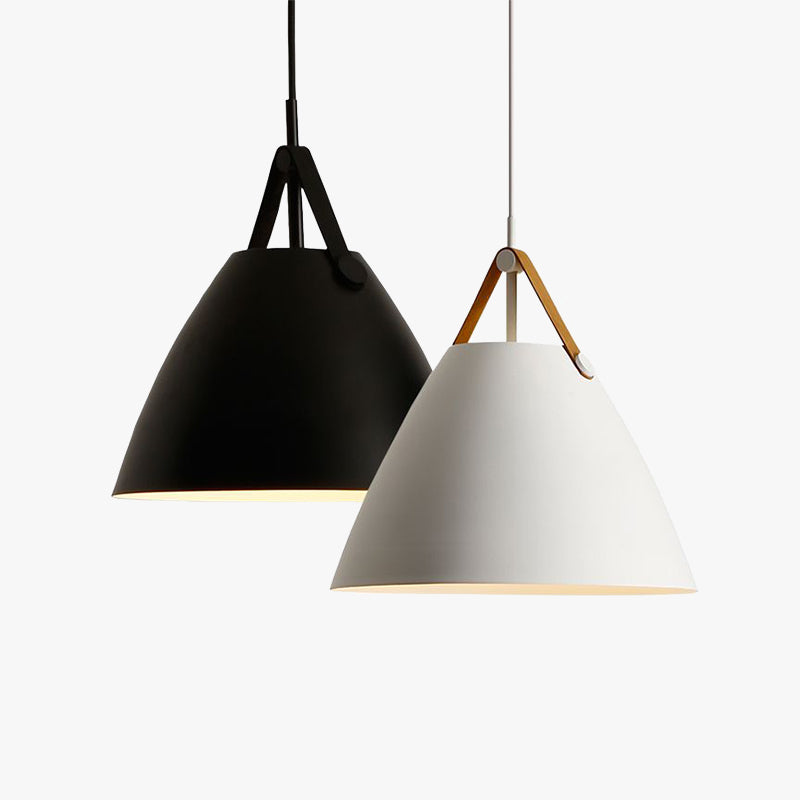Arisha Suspension Conique Moderne, Métal, Nior/Blanc/Gris, Salon - Neutralighting