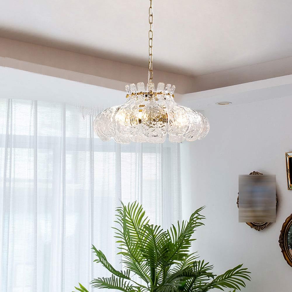 Arisha Moderne Forme Poire Lustre Glace Fusion Verre Chambre À Coucher