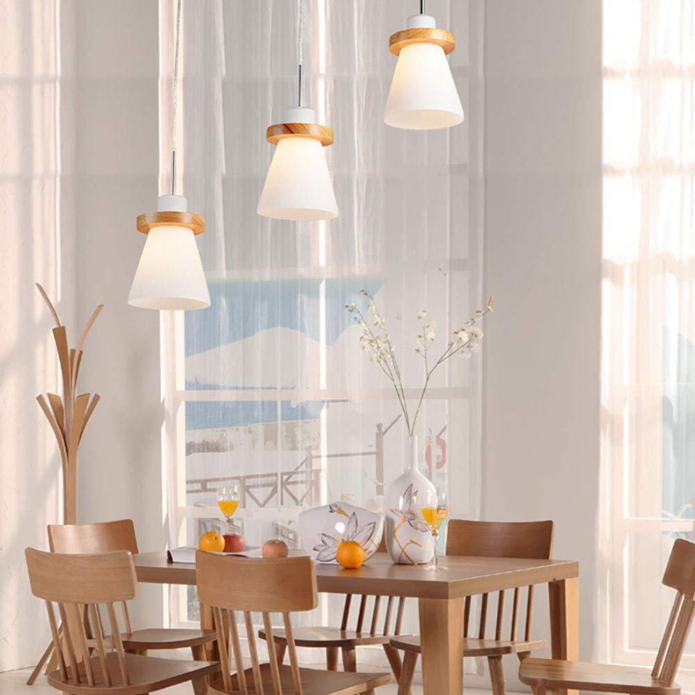 Valentina Minimalisme LED Suspension Bois Verre Chambre À Coucher/Salle À Manger - Neutralighting