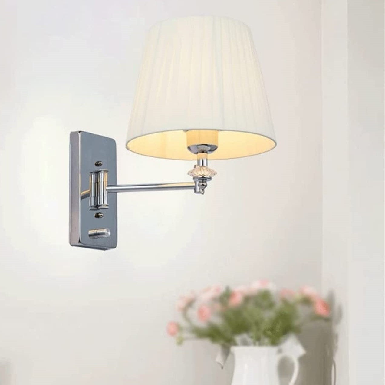 Ritta Moderne LED Intérieur Applique Murale Métal Tissu Salon Chambre à Coucher