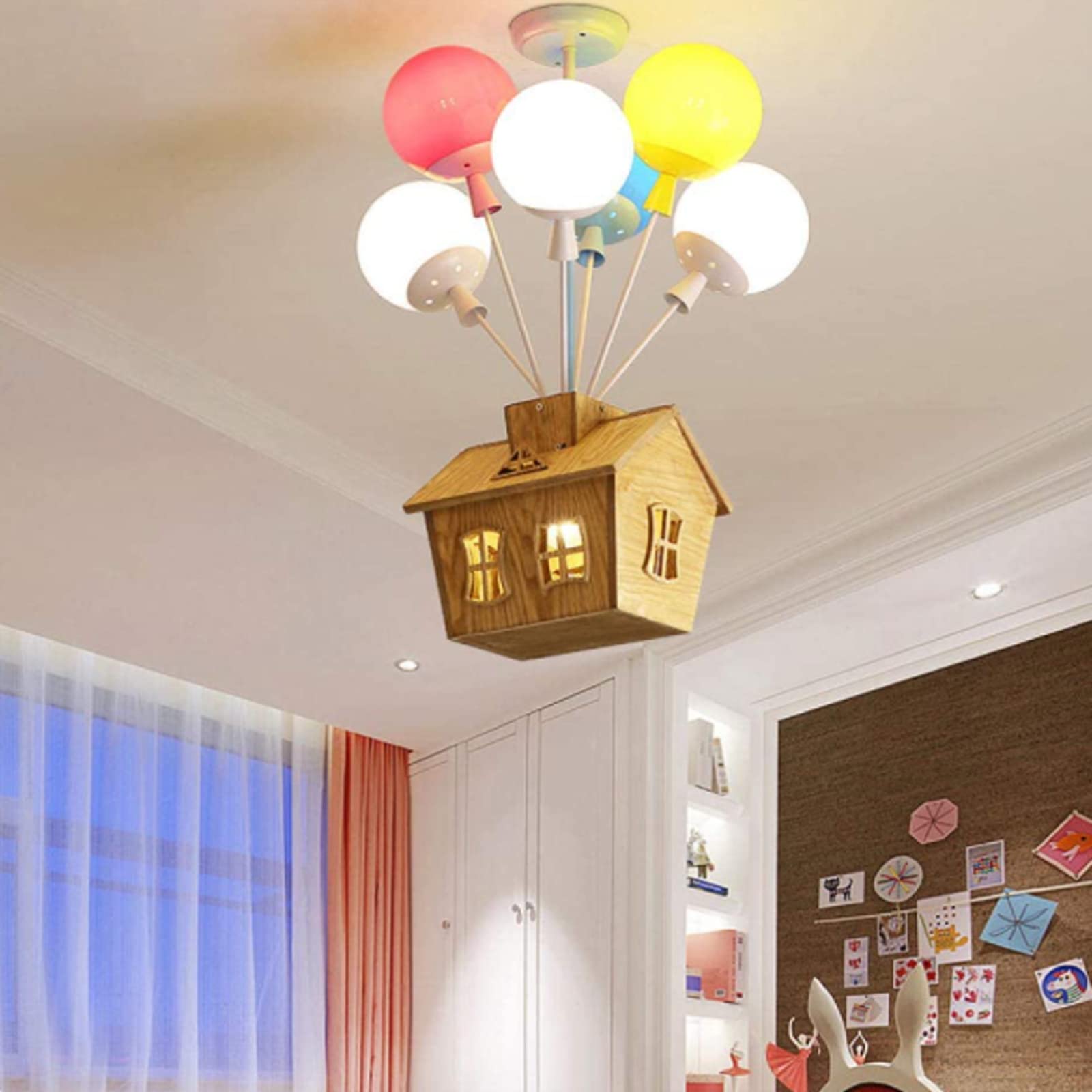 Aria Design LED Plafonnier Bois Métal Acrylique Salle Des Enfants