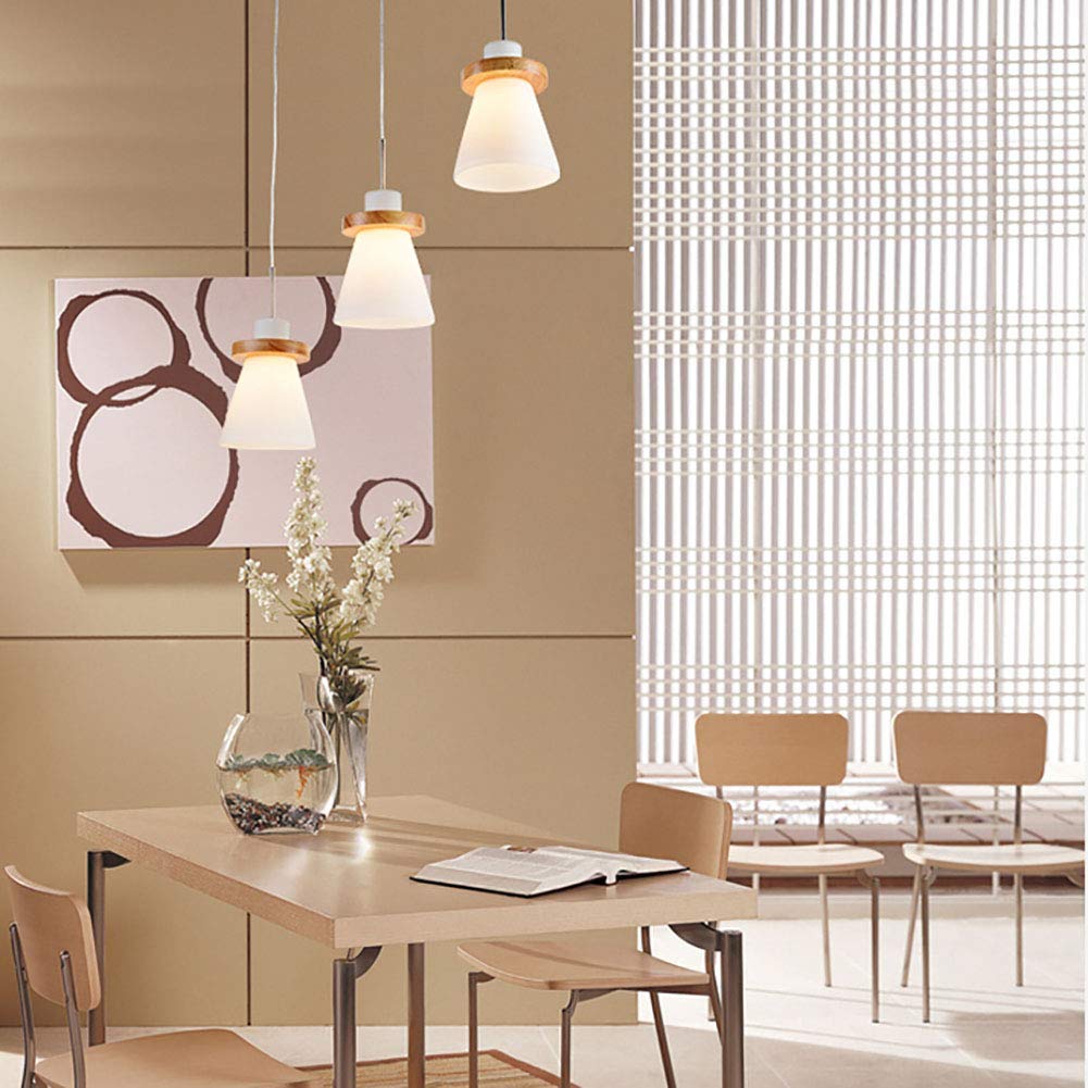 Valentina Minimalisme LED Suspension Bois Verre Chambre À Coucher/Salle À Manger - Neutralighting