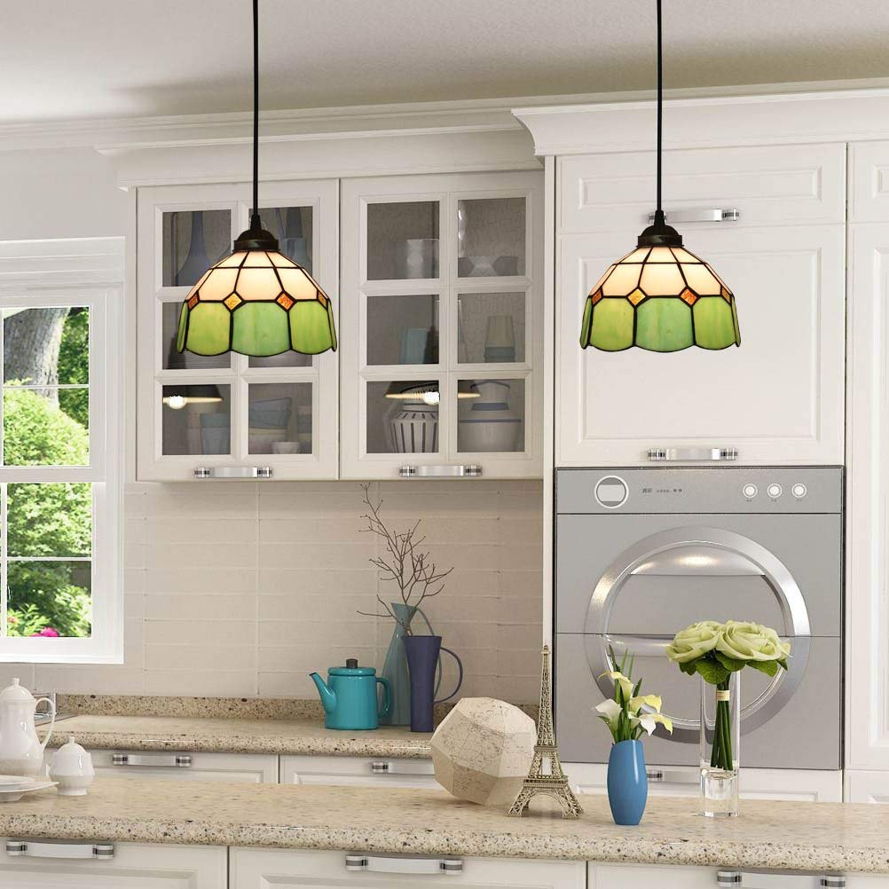 Tiffany Dôme Ombre Européenne Suspension Tachée Verre Salon - Neutralighting
