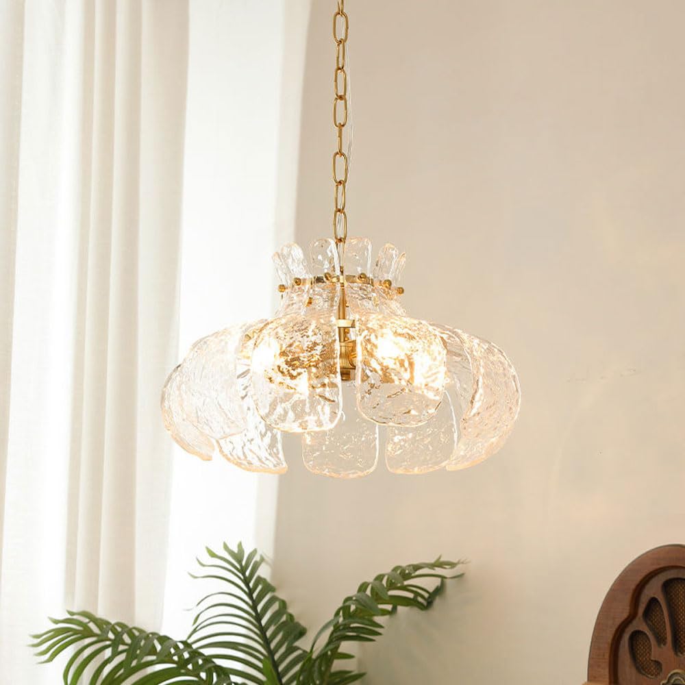 Arisha Moderne Forme Poire Lustre Glace Fusion Verre Chambre À Coucher