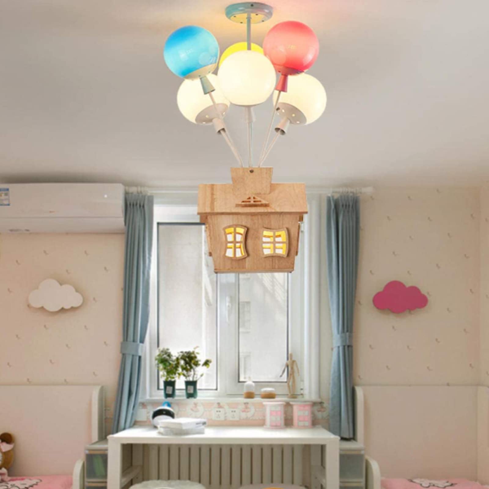 Aria Design LED Plafonnier Bois Métal Acrylique Salle Des Enfants