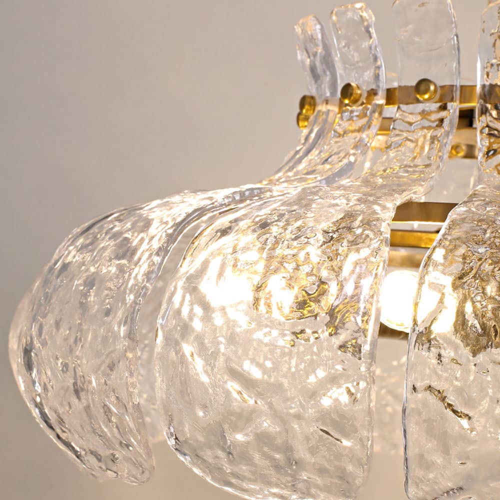 Arisha Moderne Forme Poire Lustre Glace Fusion Verre Chambre À Coucher