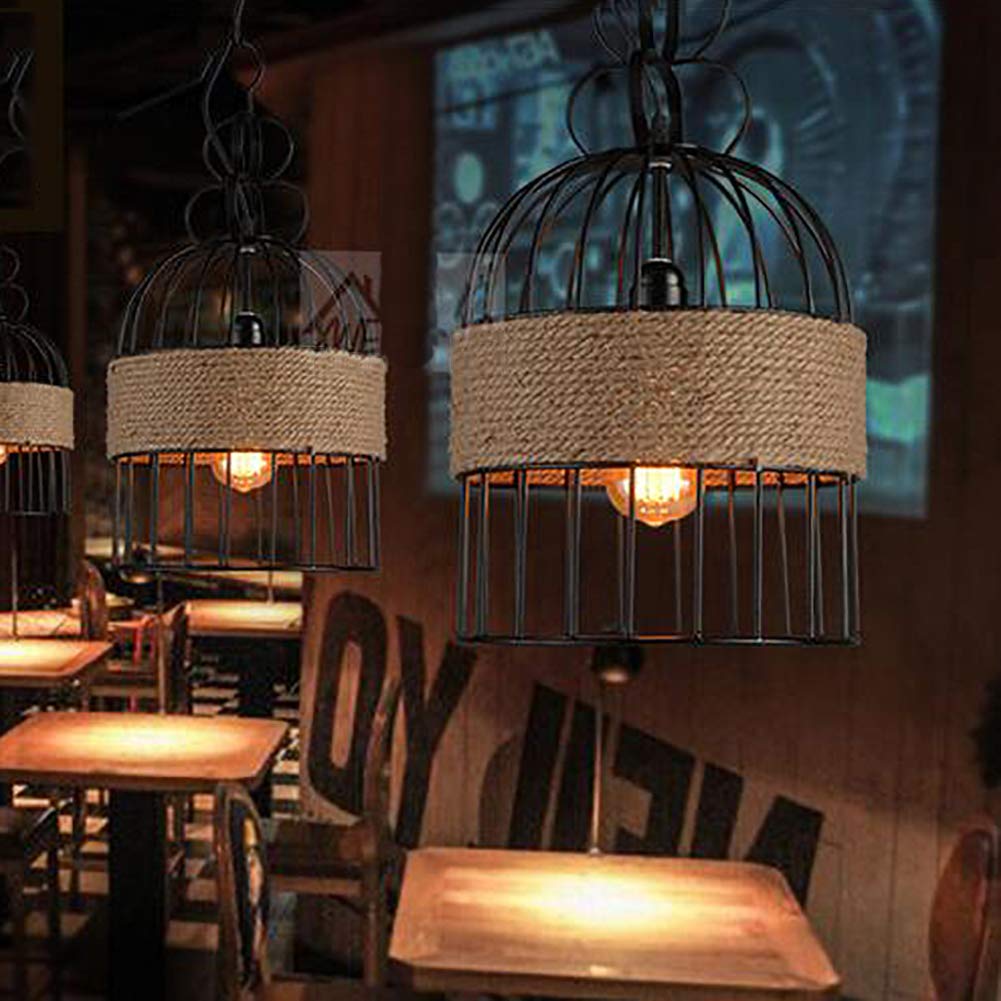 Epoch Design LED Cage à Oiseaux Suspension Métal/Corde Café/Bar/Restaurant - Neutralighting