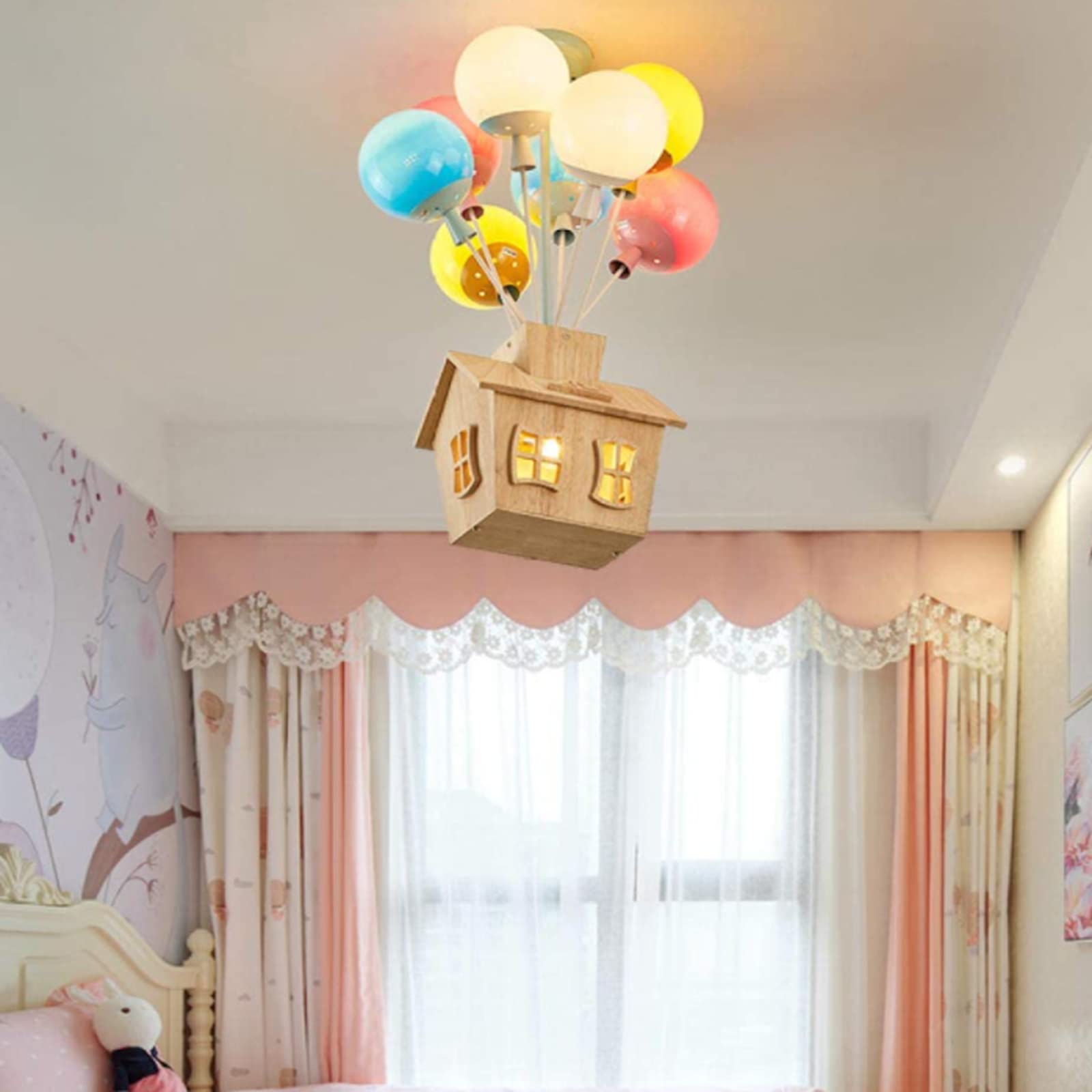 Aria Design LED Plafonnier Bois Métal Acrylique Salle Des Enfants