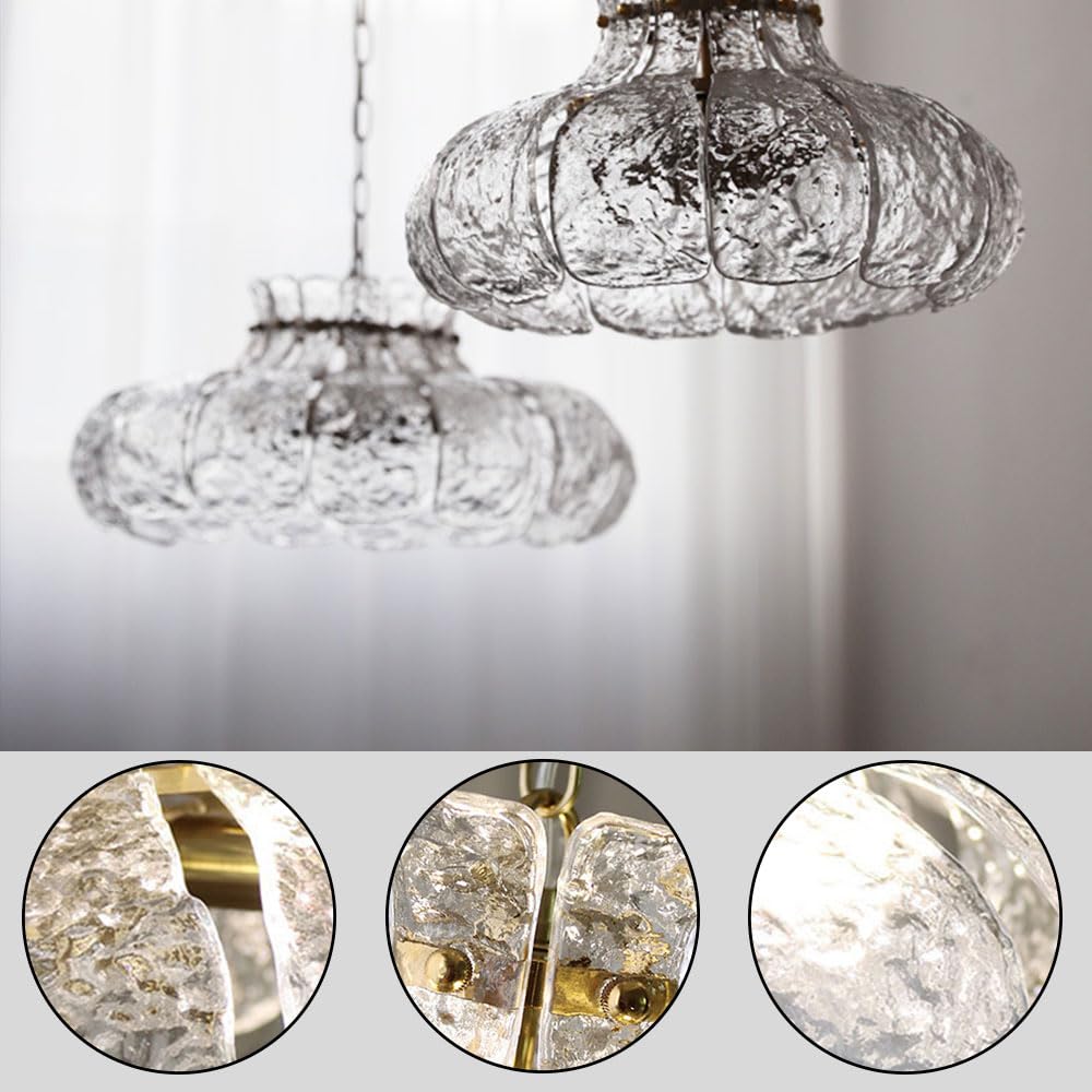Arisha Moderne Forme Poire Lustre Glace Fusion Verre Chambre À Coucher