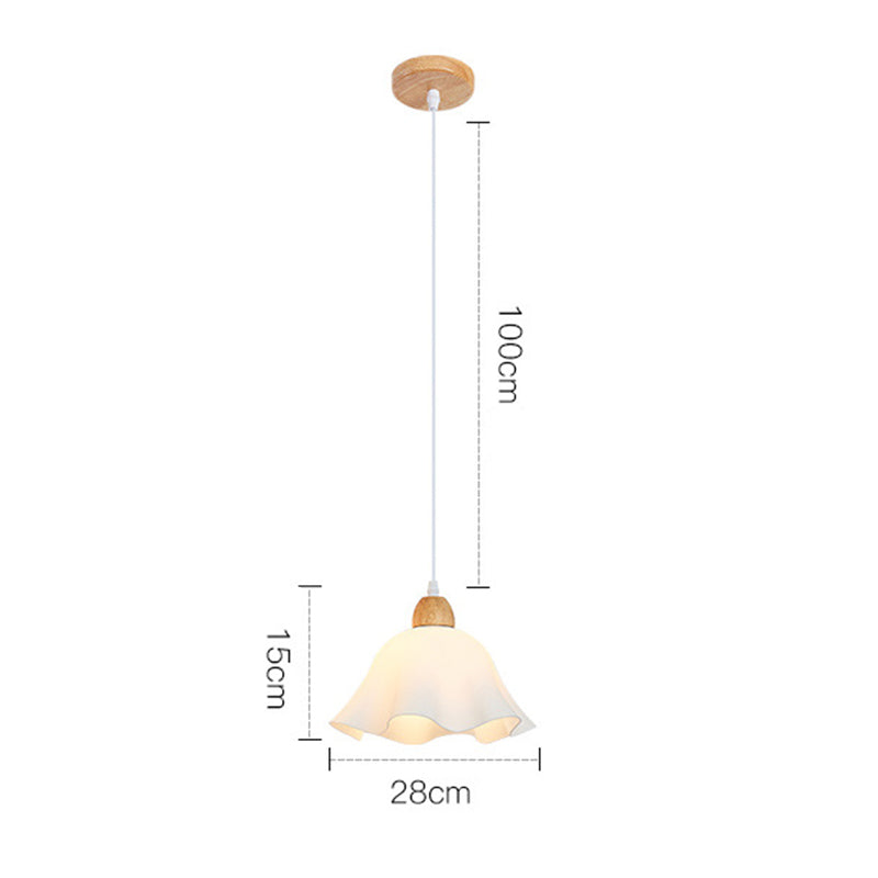 Muto Suspension Minimaliste en Forme de Fleure, Acrylique/Bois, Blanc, Salon/Salle à Manger - Neutralighting