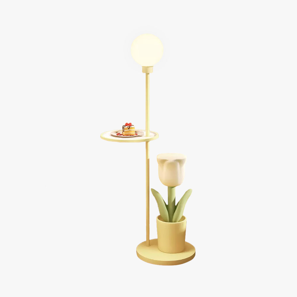 Arisha Design Lampadaire Tulipe Moderne Métal Rose/Jaune/Violet Salon